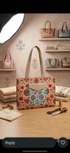 Stylish Embroidered Printed Tote Bag For Daily Use